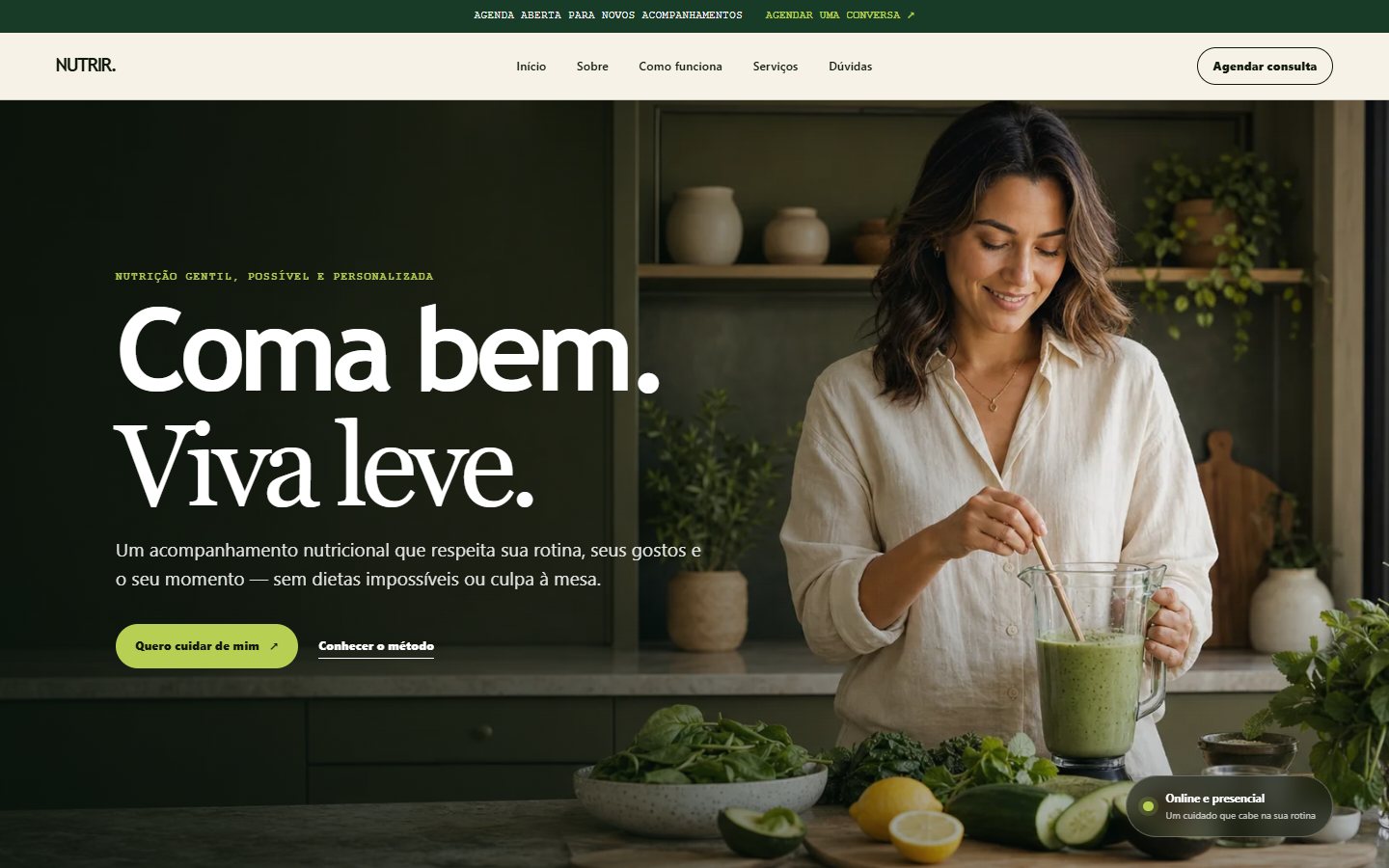 Hero original do projeto Nutrition Mockup